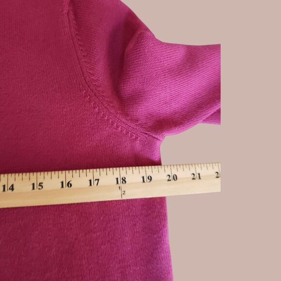 Ann Taylor Womens Embroidered Floral Knit Sweater fuschia Large - Picture 8 of 9